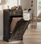 LOUVIXA Tilt Out Trash Cabinet, Dog Proof Trash Can Holder Without Trashbin (Smoky Brown)