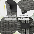 LOUVIXA 7 Pieces Patio Furniture Set, Outdoor Patio Furniture, Wicker Conversation Set with Dining Table, Chairs and Ottoman (6237 Grey-Brown)