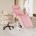 LOUVIXA Electric Height Adjustable Tattoo Bed, Electric Lift Massage Table, Multi-Purpose Massage Tattoo Lash Waxing Table for Beauty Barber Spa, Height Backrest Footrest Adjustable (Pink)