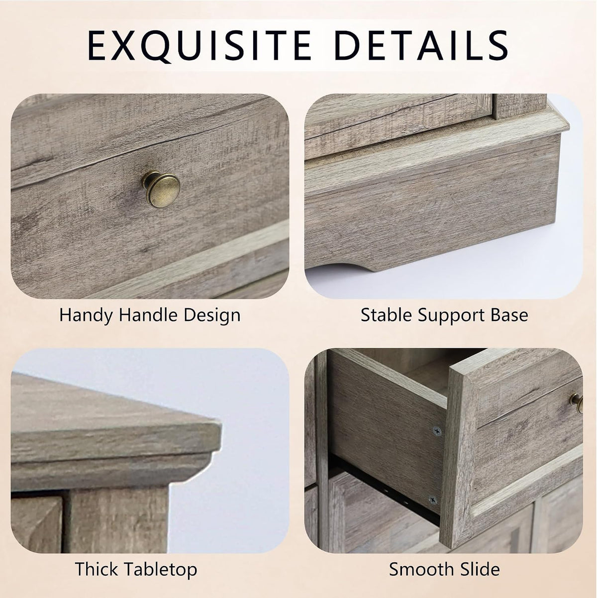 LOUVIXA Farmhouse Dresser 9 Drawer, Bedroom Chest of Drawers, Dressers with 9 Drawers, Wooden Dressers for Bedroom, Living Room, Tv Stand, Entryway(Rustic Yellow)