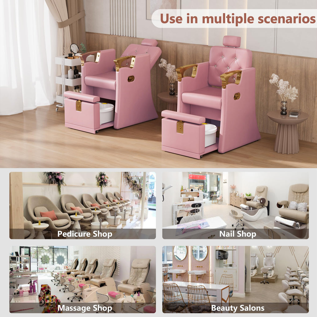 LOUVIXA Pedicure Station for Nail Tech, No Plumbing Pedicure Chair with Massage Pedicure Tub