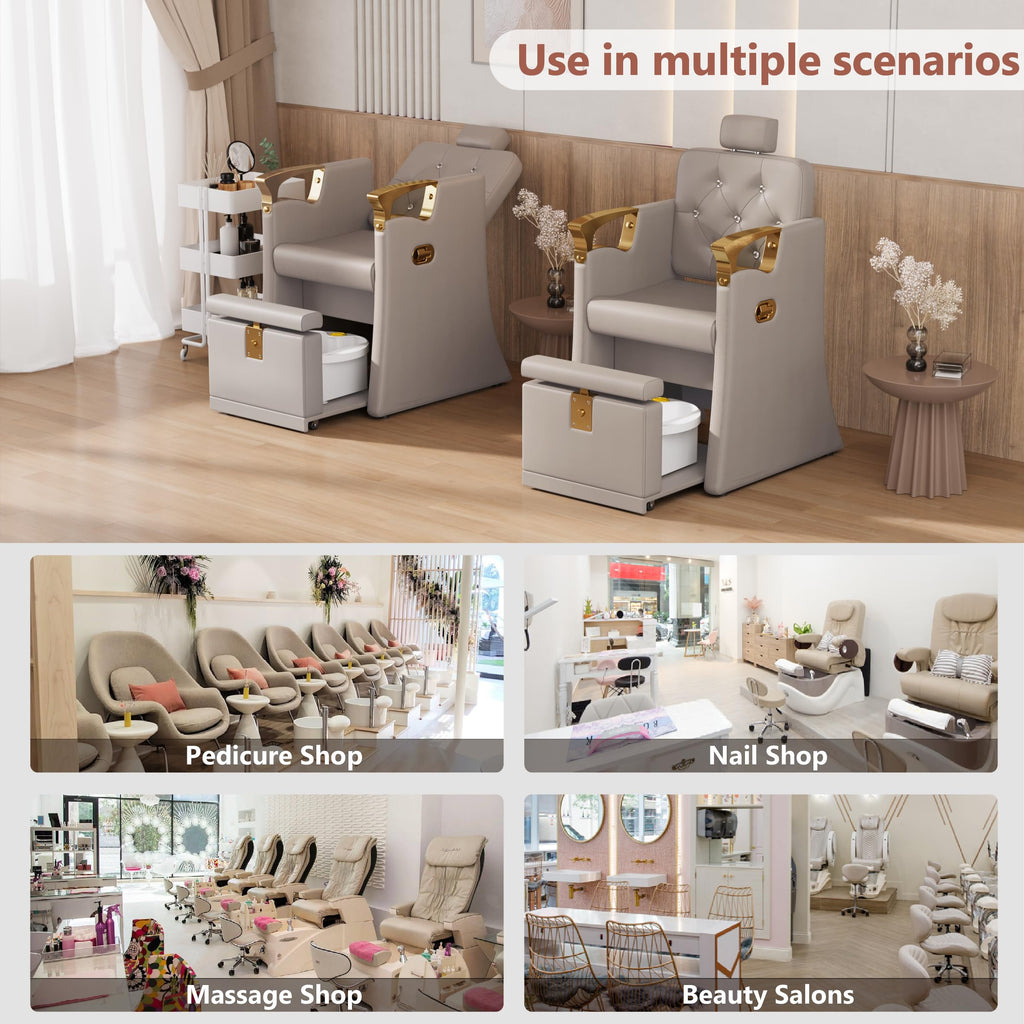 LOUVIXA Pedicure Station for Nail Tech, No Plumbing Pedicure Chair with Massage Pedicure Tub