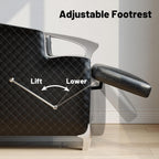 LOUVIXA Shampoo Stations for Salons, Shampoo Bowl and Chair with Tilting Porcelain Bowl and Adjustable Footrest, Black