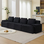 Modular Sectional Sofa, Boneless Couches for Living Room, Corduroy Couch, Big Comfy Couch, Modular Cloud Sofa with Deep Seat (Grey, 2 Pieces-Loveseat)