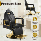 LOUVIXA Barber Chair Heavy Duty (Black)