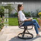 LOUVIXA Patio Swivel Chair Set of 8, All-Weather Patio Swivel Rocking Chair, High Back Patio Dining Chairs for Backyard, Porch, Lawn, Garden(8, Navy Blue)