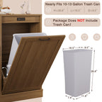 LOUVIXA Double Tilt Out Trash Cabinet, Kitchen Island with Trash Storage, Trashcan Cabinet for Kitchens, Wood Cabinet with Trash Can Pull Out, Dog Proof Trash Can (Off White, 20 Gal)
