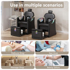 LOUVIXA Pedicure Station for Nail Tech, Reclining Pedicure Chair with Massage Foot Bath, No Plumbing Pedicure Station Unit (Sweet Pink)