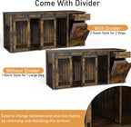 71" Large Dog Crate Furniture for 2 Dogs, Wood Dog Kennel with Drawer, Furniture Style Dog Crates, Decorative Dog Crate with Tilt Out Trash Cabinet, Divider and Sliding Barn Door (Retro Bright Brown)