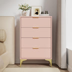 LOUVIXA Dresser for Bedroom with 4 Drawers, Wood Chest of Drawers, Dresser Storage Cabinet, 4 Drawer Dressers for Bedroom, Living Room, Entryway, Cloakroom (Black)