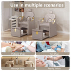 LOUVIXA Pedicure Station for Nail Tech, Reclining Pedicure Chair with Massage Foot Bath, No Plumbing Pedicure Station Unit (Sweet Pink)