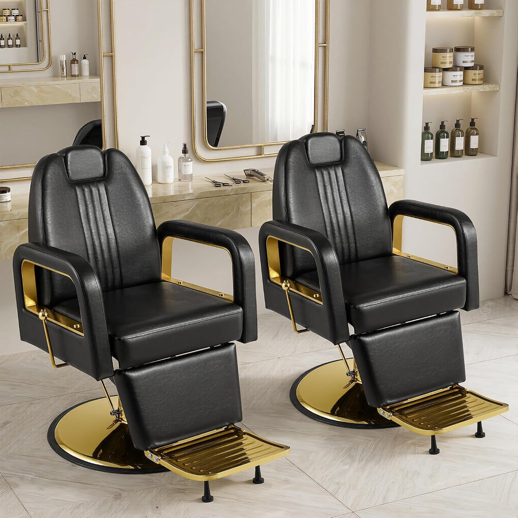 LOUVIXA Barber Chair Heavy Duty (Black)