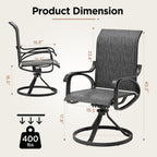LOUVIXA Patio Swivel Chair Set of 8, All-Weather Patio Swivel Rocking Chair, High Back Patio Dining Chairs for Backyard, Porch, Lawn, Garden(8, Navy Blue)