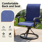 LOUVIXA Patio Swivel Chair Set of 8, All-Weather Patio Swivel Rocking Chair, High Back Patio Dining Chairs for Backyard, Porch, Lawn, Garden(8, Navy Blue)