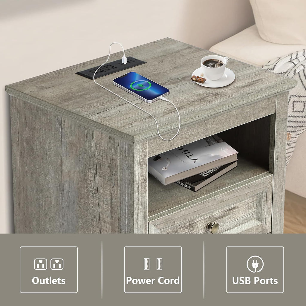 LOUVIXA 4-Piece Farmhouse Bedroom Set (9-Drawer Dresser, 5-Drawer Chest & Nightstands)