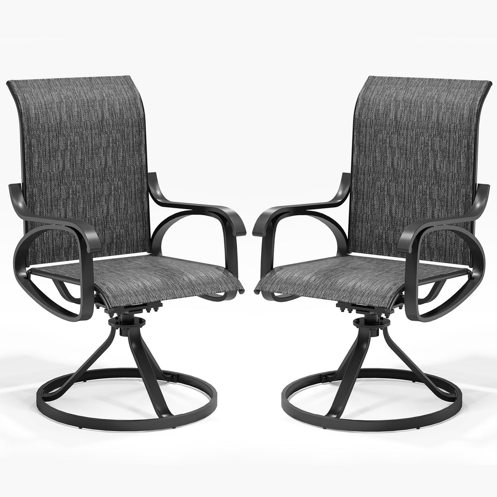LOUVIXA Patio Swivel Chair Set of 8, All-Weather Patio Swivel Rocking Chair, High Back Patio Dining Chairs for Backyard, Porch, Lawn, Garden(8, Navy Blue)
