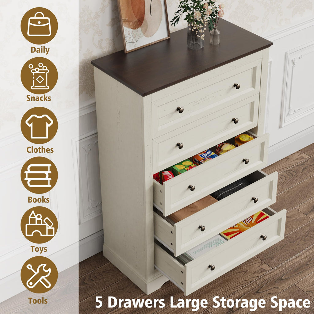 LOUVIXA Farmhouse Dresser 9 Drawer, Bedroom Chest of Drawers, Dressers with 9 Drawers, Wooden Dressers for Bedroom, Living Room, Tv Stand, Entryway(Rustic Yellow)