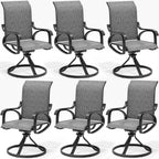 LOUVIXA Patio Swivel Chair Set of 8, All-Weather Patio Swivel Rocking Chair, High Back Patio Dining Chairs for Backyard, Porch, Lawn, Garden(8, Navy Blue)
