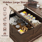 LOUVIXA Farmhouse Lift Top Coffee Table with Hidden Storage Compartment
