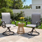 LOUVIXA Patio Swivel Chair Set of 8, All-Weather Patio Swivel Rocking Chair, High Back Patio Dining Chairs for Backyard, Porch, Lawn, Garden(8, Navy Blue)