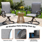 LOUVIXA Patio Swivel Chair Set of 8, All-Weather Patio Swivel Rocking Chair, High Back Patio Dining Chairs for Backyard, Porch, Lawn, Garden(8, Navy Blue)