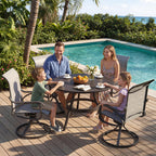 LOUVIXA Patio Swivel Chair Set of 8, All-Weather Patio Swivel Rocking Chair, High Back Patio Dining Chairs for Backyard, Porch, Lawn, Garden(8, Navy Blue)