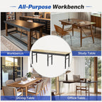 94.5" Heavy Duty Workbench, Height Adjustable Garage Work Table, Workstation Desk with Power Strip2, Workbench with Pegboard, 2000LBS Max Load