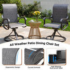 LOUVIXA Patio Swivel Chair Set of 8, All-Weather Patio Swivel Rocking Chair, High Back Patio Dining Chairs for Backyard, Porch, Lawn, Garden(8, Navy Blue)