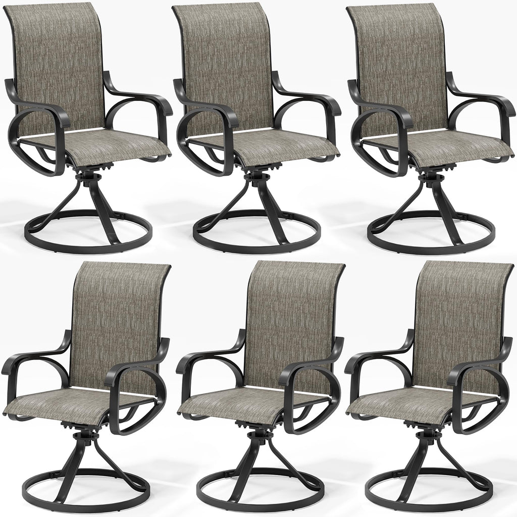 LOUVIXA Patio Swivel Chair Set of 8, All-Weather Patio Swivel Rocking Chair, High Back Patio Dining Chairs for Backyard, Porch, Lawn, Garden(8, Navy Blue)