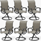 LOUVIXA Patio Swivel Chair Set of 8, All-Weather Patio Swivel Rocking Chair, High Back Patio Dining Chairs for Backyard, Porch, Lawn, Garden(8, Navy Blue)