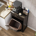 LOUVIXA Tilt Out Trash Cabinet, Dog Proof Trash Can Holder Without Trashbin (Smoky Brown)