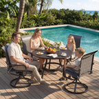 LOUVIXA Patio Swivel Chair Set of 8, All-Weather Patio Swivel Rocking Chair, High Back Patio Dining Chairs for Backyard, Porch, Lawn, Garden(8, Navy Blue)