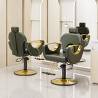LOUVIXA Barber Chair for Hair Stylist, Height Adjustable Hydraulic Hair Reclining Salon Chair, 360 Degrees Rotation, Multi-Function Shampoo Chair for Salon Barbershop (Grey)