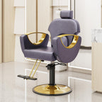 LOUVIXA Barber Chair for Hair Stylist, Height Adjustable Hydraulic Hair Reclining Salon Chair, 360 Degrees Rotation, Multi-Function Shampoo Chair for Salon Barbershop (Grey)