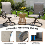 LOUVIXA Patio Swivel Chair Set of 8, All-Weather Patio Swivel Rocking Chair, High Back Patio Dining Chairs for Backyard, Porch, Lawn, Garden(8, Navy Blue)
