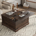 LOUVIXA Farmhouse Lift Top Coffee Table with Hidden Storage Compartment