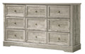 Farmhouse 9-Drawer Dresser – Bedroom Chest of Drawers, Rustic Gray