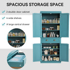 72" Kitchen Pantry Storage Cabinet with Adjustable Shelves & Drawer – Lake Blue