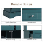 68.4" Kitchen Pantry Storage Cabinet with Hutch, Drawers & Tilt-Out Trash Bin – Deep Teal