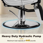Professional Hydraulic Barber Chair with 360° Swivel & Recline – Black